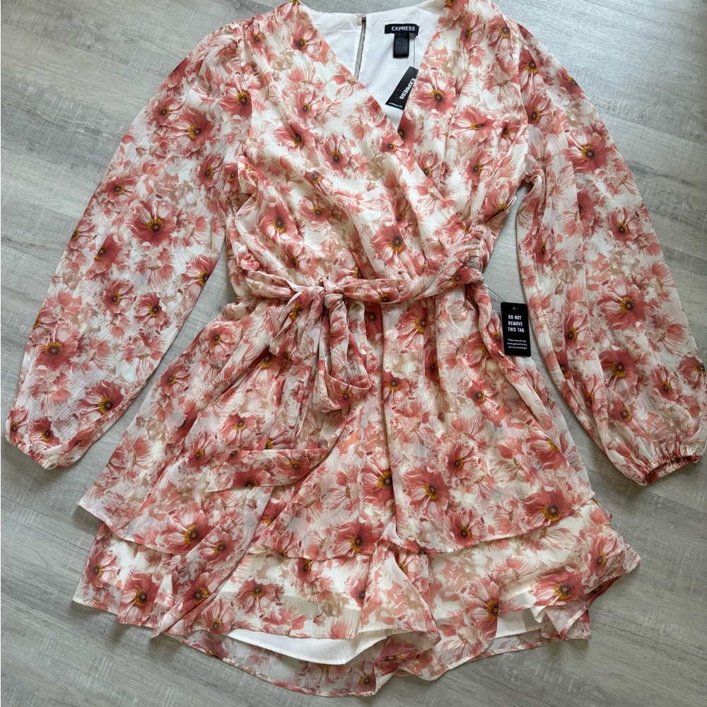 Floral Wrap Jumper with Long Sleeves